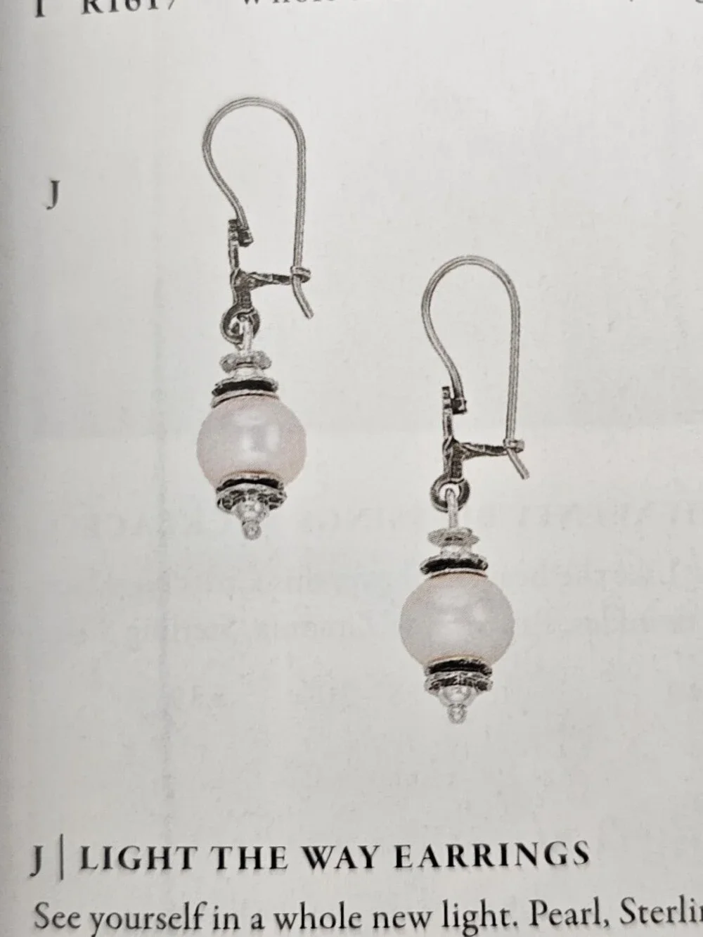 Silpada Sterling Silver Pearl 'Light The Way' Drop Earrings W0922